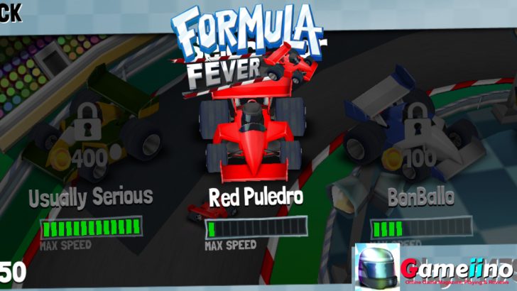 Formula fever Push the pedal to the medal! In this cool racing game you can totally satisfy your need for speed! Race against opponents, earn prize money and buy new cars and tracks - Image - Gameiino.com